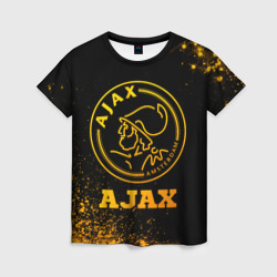 Женская футболка 3D Ajax - gold gradient