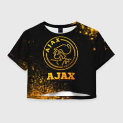 Женская футболка Crop-top 3D Ajax - gold gradient