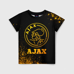 Детская футболка 3D Ajax - gold gradient