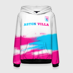 Женская толстовка 3D Aston Villa neon gradient style посередине