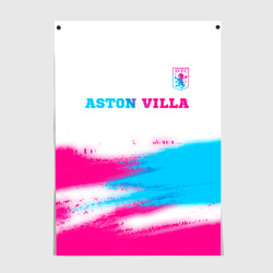 Постер Aston Villa neon gradient style посередине