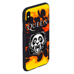 Чехол для iPhone XS Max матовый Queen рок панда и огонь - фото 2