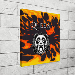 Холст квадратный Queen рок панда и огонь - фото 2