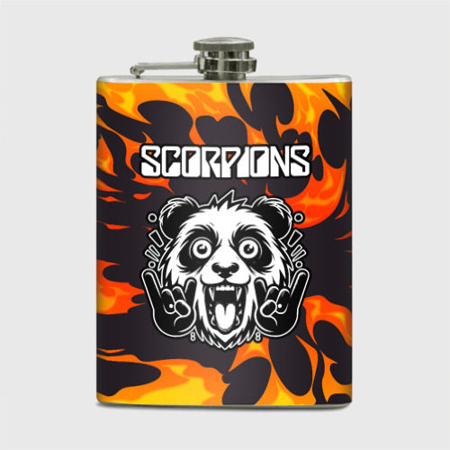 Фляга Scorpions рок панда и огонь