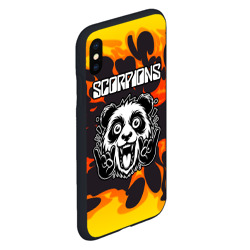 Чехол для iPhone XS Max матовый Scorpions рок панда и огонь - фото 2