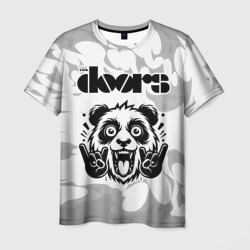 The Doors рок панда на светлом фоне – Мужская футболка 3D с принтом купить со скидкой в -26%