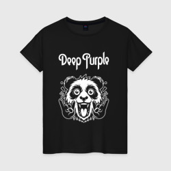 Женская футболка хлопок Deep Purple rock panda