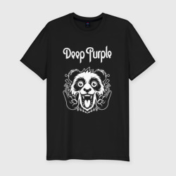 Мужская футболка хлопок Slim Deep Purple rock panda