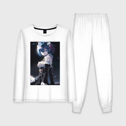 Женская пижама с лонгсливом хлопок Жизнь с нуля в альтернативном мире Рем