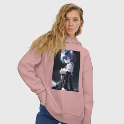 Женское худи Oversize хлопок Жизнь с нуля в альтернативном мире Рем - фото 2