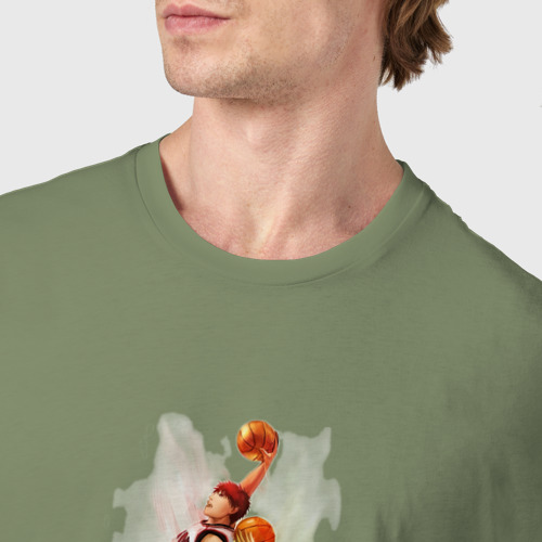 Мужская футболка хлопок с принтом Баскетбол Куроко Тайга Кагами, фото #4
