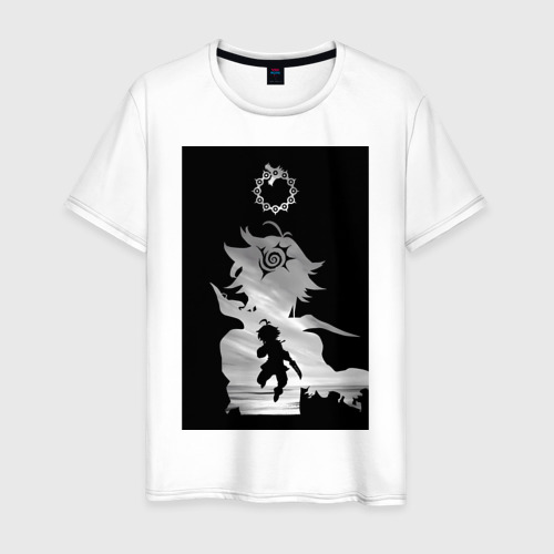 Мужская футболка из хлопка с принтом Семь смертных грехов Мелиодас, вид спереди №1