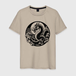 Силуэт Китайского Дракона – Мужская футболка хлопок с принтом купить со скидкой в -20%