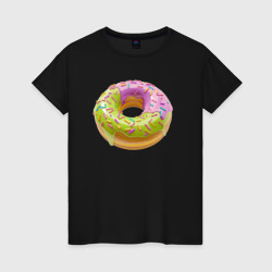 Сладкий пончик - вкусный донат – Женская футболка хлопок с принтом купить со скидкой в -20%
