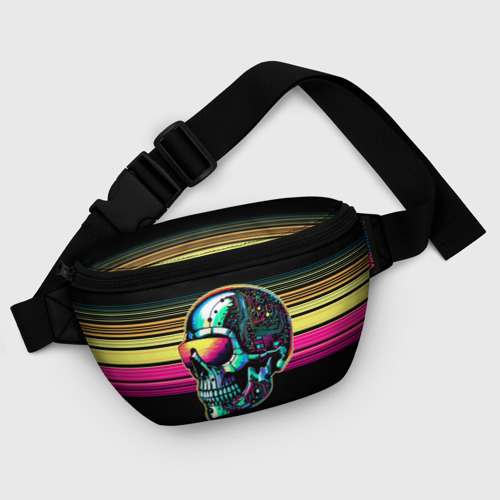 Поясная сумка 3D с принтом Cyber skull - ai art fantasy, фото #5