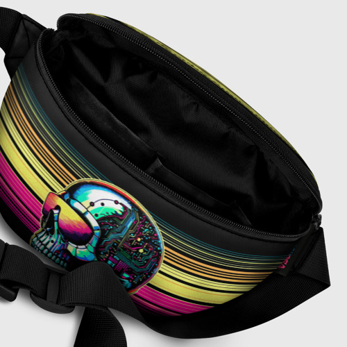 Поясная сумка 3D с принтом Cyber skull - ai art fantasy, фото #6