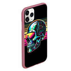Чехол для iPhone 11 Pro матовый Cyber skull - ai art fantasy - фото 2