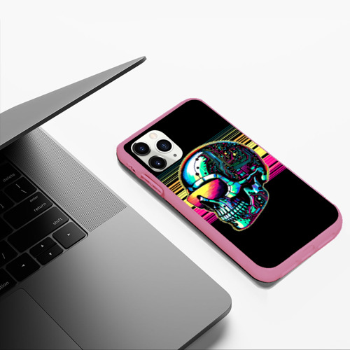 Чехол для iPhone 11 Pro Max матовый с принтом Cyber skull - ai art fantasy, фото #5