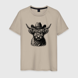 Бык Хайленд – Мужская футболка хлопок с принтом купить со скидкой в -20%