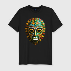 Яркая африканская маска  – Мужская футболка хлопок Slim с принтом купить