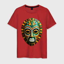 Яркая африканская маска  – Мужская футболка хлопок с принтом купить со скидкой в -20%