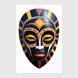 Африканская маска в желто оранжевых цветах – Магнитный плакат 2Х3 с принтом купить