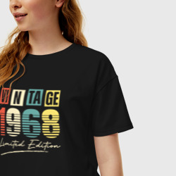 Женская футболка хлопок Oversize Vintage 1968 limited edition - фото 2