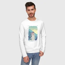 Мужской лонгслив хлопок Зимние игры и сумасшедшие медведи - фото 2