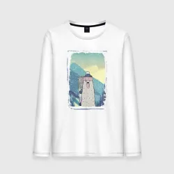 Мужской лонгслив хлопок Зимние игры и сумасшедшие медведи