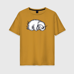 Мишка с банкой мёда – Женская футболка хлопок Oversize с принтом купить со скидкой в -16%