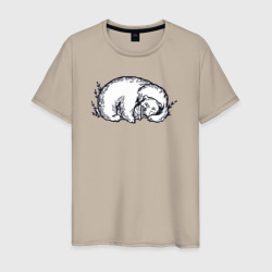 Мишка с банкой мёда – Мужская футболка хлопок с принтом купить со скидкой в -20%