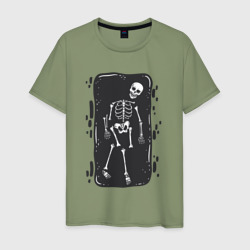 Скелет в могиле – Мужская футболка хлопок с принтом купить со скидкой в -20%