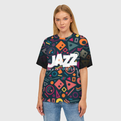 Женская футболка oversize 3D Jazz improvisation - фото 2
