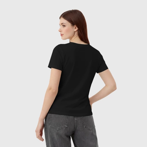 Женская футболка хлопок с принтом Числа - Задача трёх тел, вид сзади #2