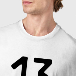 Футболка с принтом 13 - республика Мордовия для мужчины, вид на модели спереди №4. Цвет основы: белый
