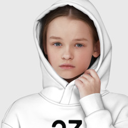 Худи с принтом 23 - Краснодарский край для ребенка, вид на модели спереди №4. Цвет основы: белый