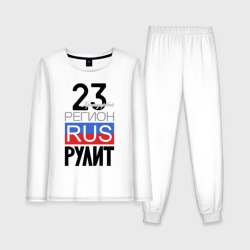 23 - Краснодарский край – Женская пижама с лонгсливом хлопок с принтом купить