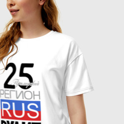 Женская футболка хлопок Oversize 25 - Приморский край - фото 2