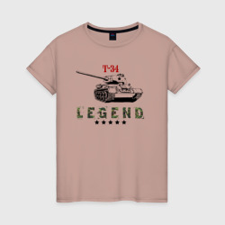 Женская футболка хлопок Танк Т-34 - легенда
