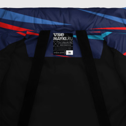 Куртка с принтом Россия — blue stripes для любого человека, вид спереди №5. Цвет основы: черный