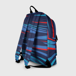 Рюкзак с принтом Россия — blue stripes для любого человека, вид сзади №1. Цвет основы: белый