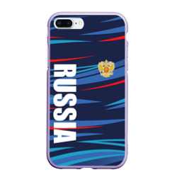 Чехол для iPhone 7Plus/8 Plus матовый Россия - blue stripes