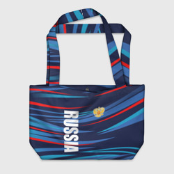 Россия - blue stripes – Пляжная сумка 3D с принтом купить