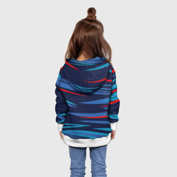 Толстовка с принтом Россия — blue stripes для ребенка, вид на модели сзади №2. Цвет основы: белый