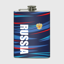 Россия - blue stripes – Фляга с принтом купить