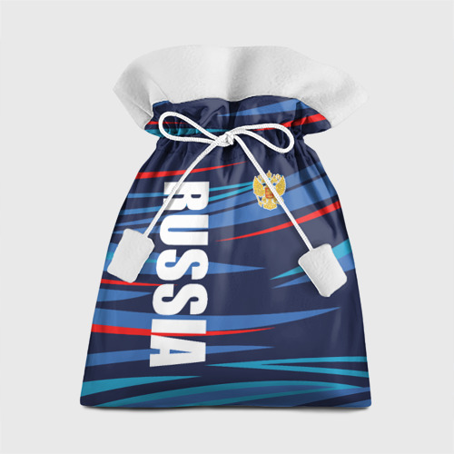 Подарочный мешок с принтом Россия — blue stripes, вид спереди №1