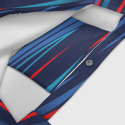 Сумка с принтом Россия — blue stripes для любого человека, вид спереди №3. Цвет основы: белый