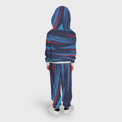 Костюм с принтом Россия — blue stripes для ребенка, вид на модели сзади №2. Цвет основы: белый