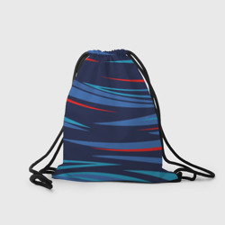Рюкзак с принтом Россия — blue stripes для любого человека, вид сзади №1. Цвет основы: белый