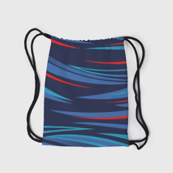 Рюкзак с принтом Россия — blue stripes для любого человека, вид сзади №2. Цвет основы: белый